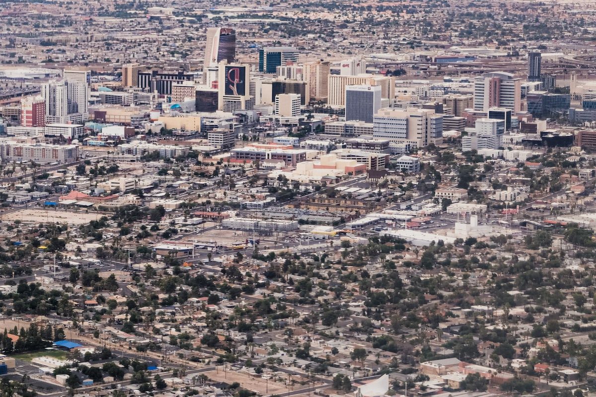 Aerial view of Las Vegas valley neighborhoods